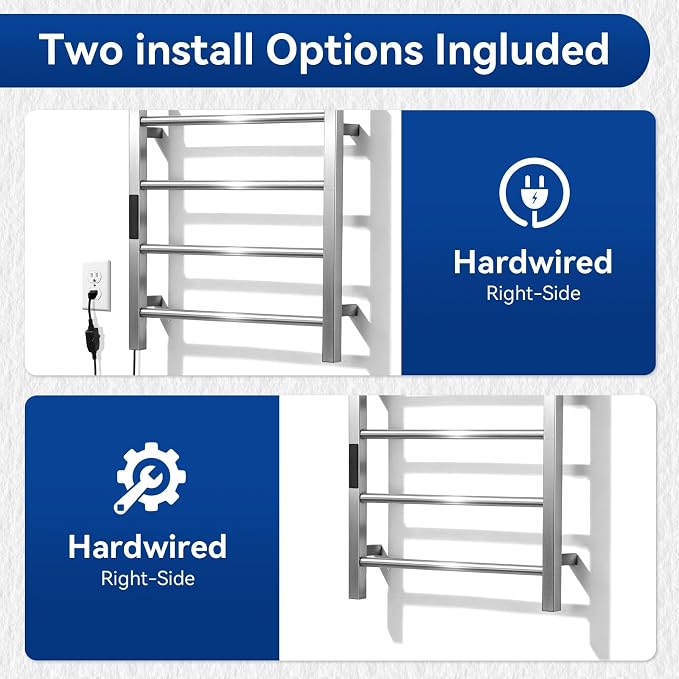 Heated Towel Racks for Bathroom, Hot Towel Warmer 4 Bars - Image 3