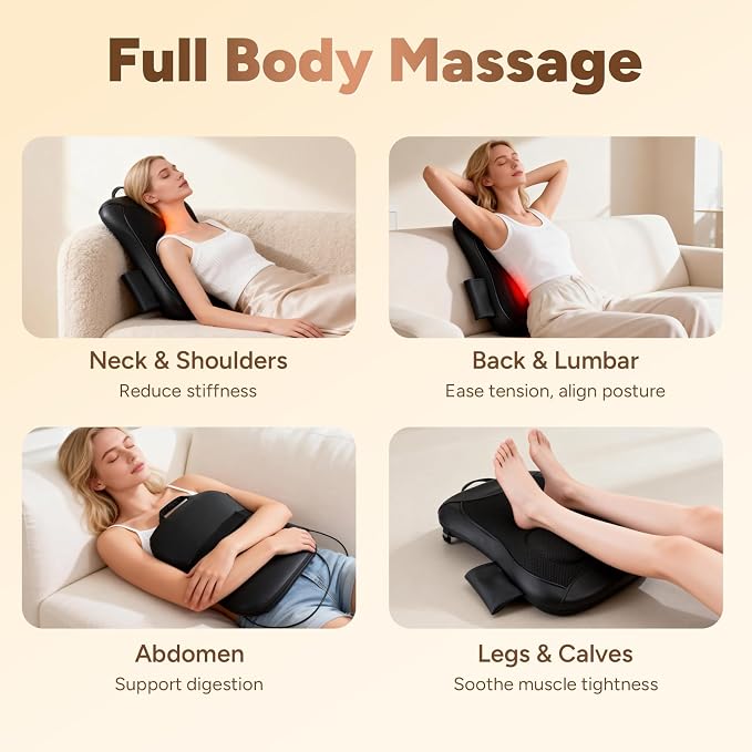 Back Massager with Heat, 4D Rolling Massage Nodes - Image 6