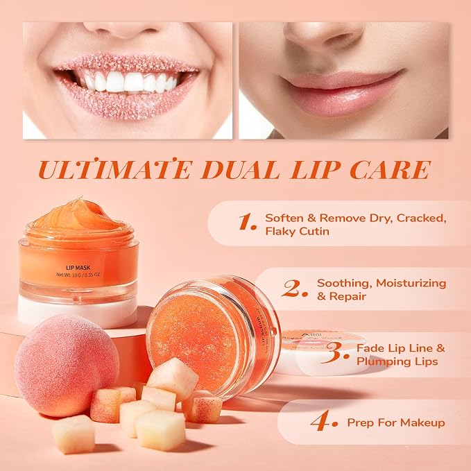 ANAI RUI Lip Scrub & Mask Set, Lip Scrubber Exfoliator, Lip Sugar Scrub - Image 3