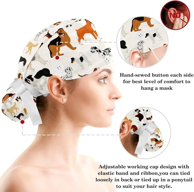Ethnic Aztec Pattern Adjustable Scrub Cap Hat - Image 3