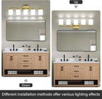 FonmYim Brushed Gold Bathroom Light Fixtures, 5-Light Modern Vanity Light Over - Image 4