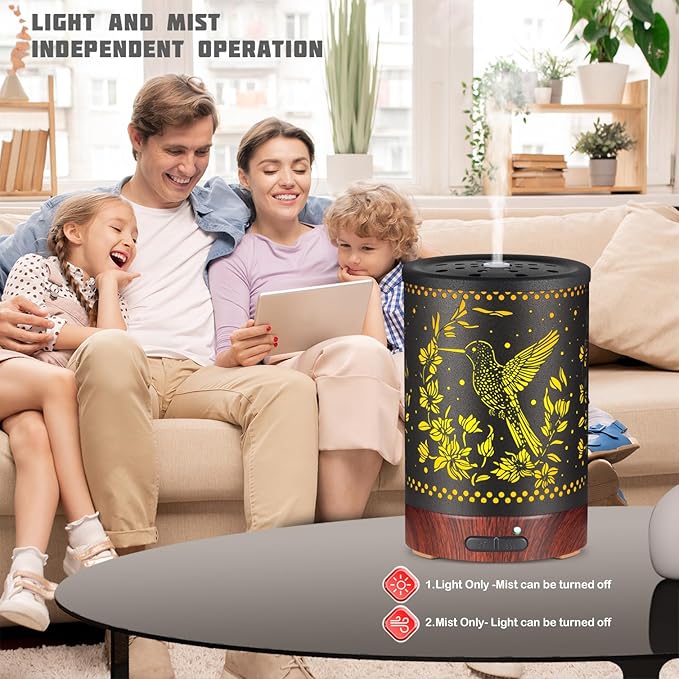 Metal Essential Oils Diffuser 150ML Aromatherapy Diffuser Cool Mist Humidifier - Image 4