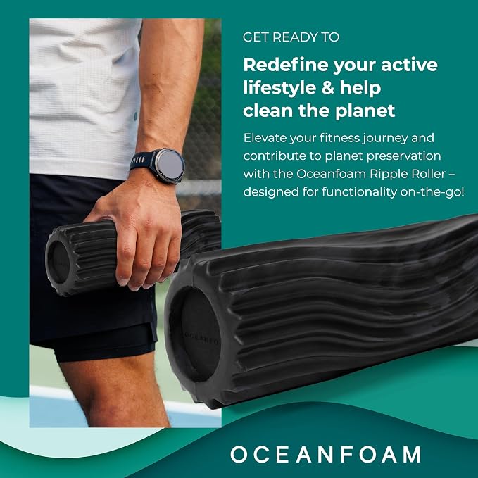 Oceanfoam Ripple Travel Foam Roller Firm Mini Foam Roller - Image 4