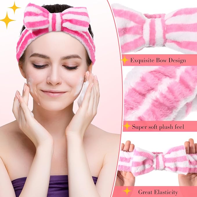WILLBOND 24 Pieces Spa Headband Bulk Skincare Headbands Face Wash Makeup - Image 4