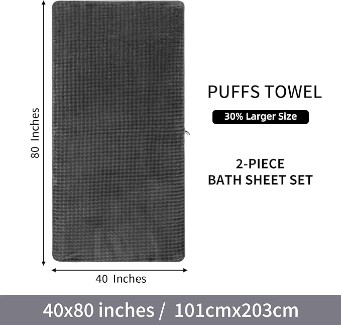 KBY Bath Towels Set of 2, Extra Large Bath Sheets 40X80 Inches, Quick Dry - Image 7