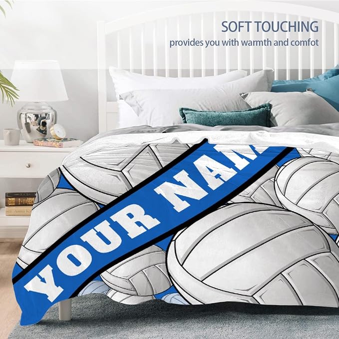 Custom Volleyball Blanket, Personalized Sport Throw - Image 6