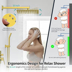SR SUN RISE 12 Inches Bathroom Luxury Rain Mixer Shower Combo Set Wall Mounted - Image 5
