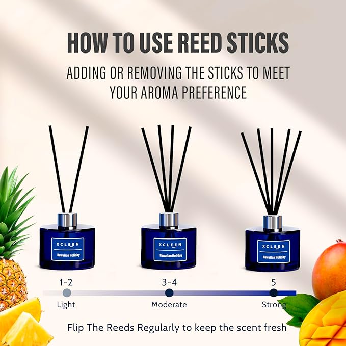 Xcleen Reed Diffuser Set, 6.7 Oz Hawaiian Holiday Scented Reed Diffuser - Image 2