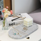 Koville Grey Marble Tray for Bathroom Countertop, Stone Catchall Trays for - Image 5