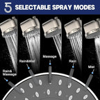 High Flow Filtered Shower Head, HOPOPRO 5 Modes High Pressure Fixed Showerhead - Image 6