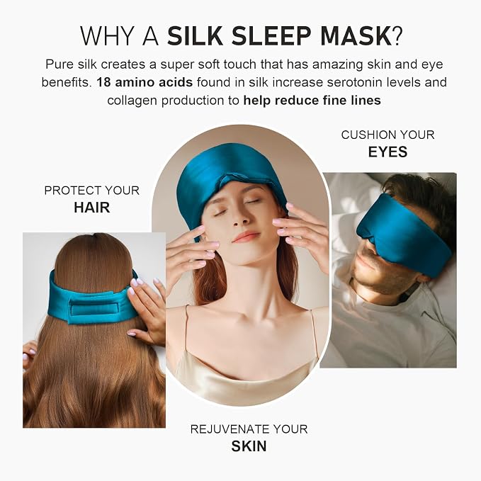 LitBear Silk Sleep Mask for Side Sleeper, Eye Mask Sleeping for Women Men 100% - Image 6
