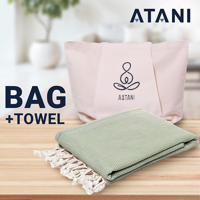 ATANI 69x35 in Oversized Turkish Beach Towel Set - Image 2