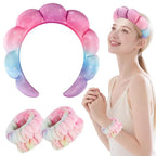 Zkptops Spa Headband for Washing Face Wristband Set Sponge Makeup Skincare - Image 7
