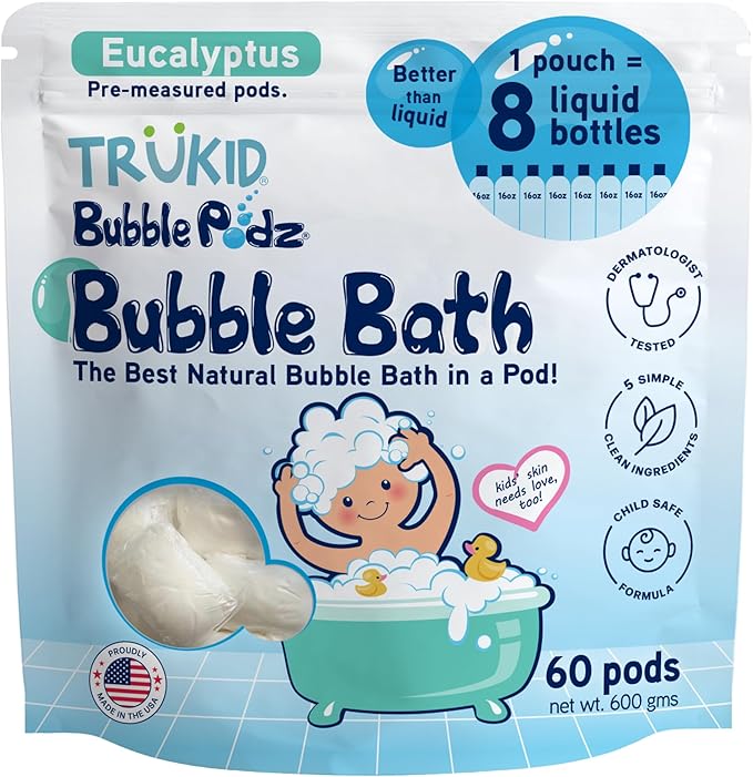 TruKid Bubble Podz Bubble Bath for Kids, & Babies, Tear Free Gentle & by TruKid