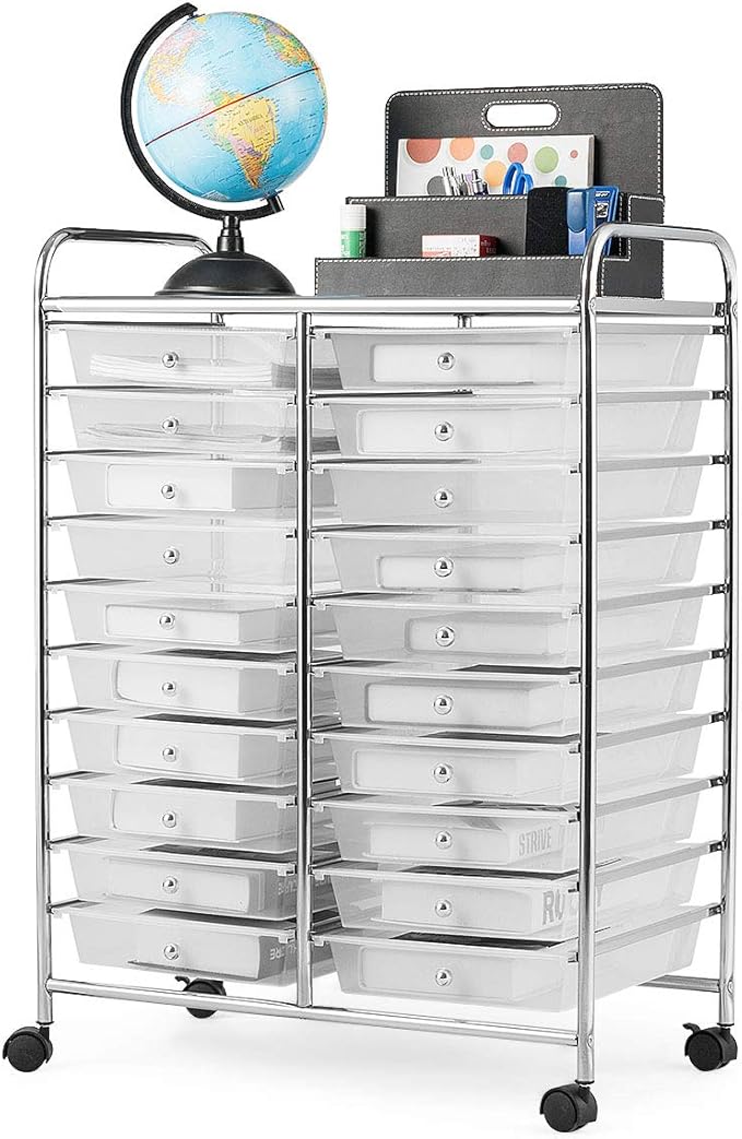 Giantex Storage Drawer Carts, 20-Drawer Organizer, Utility Cart on Wheels by Giantex