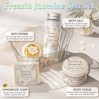Spa Gifts for Women Bath Gift Set, Freesia & Jasmine Spa Gift Basket Home Bath - Image 5