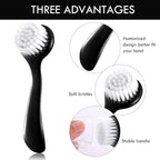 3 Pieces Facial Cleansing Brush Acrylic Handle Face Scrubbers Soft Bristle - Image 5