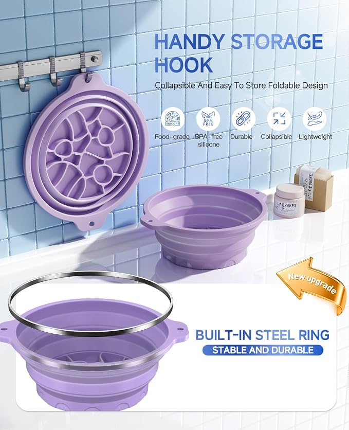 Face Ice Bath Bowl with Built-in Ice Tray, Collapsible Silicone Face Ice Plunge - Image 3