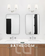 2-Light Bathroom Light Fixtures, Brushed Nickel Vanity Lights, Double Wall - Image 6
