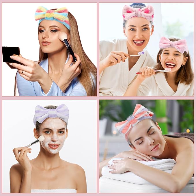 WILLBOND 24 Pieces Spa Headband Bulk Skincare Headbands Face Wash Makeup - Image 5