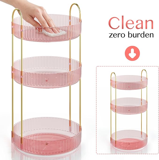Rotating Makeup Organizer Countertop, Skincare Organizers, Spinning Perfume - Image 7