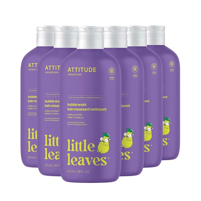 Attitude Bubble Wash for Kids, EWG Verified Bubble Bath, Hair Shampoo and Body by ATTITUDE