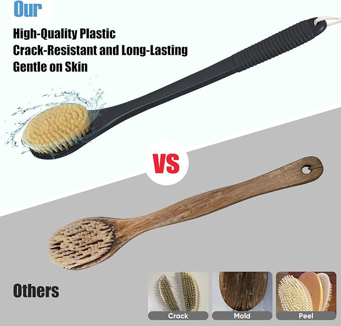 17-Inch Back Scrubber for Shower, Anti-Slip Exfoliating Body Brush for Bath - Image 4