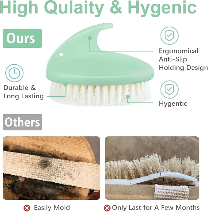 Dry Brushing Body Exfoliating Brush, Anti Slip Body Scrubber - Image 5