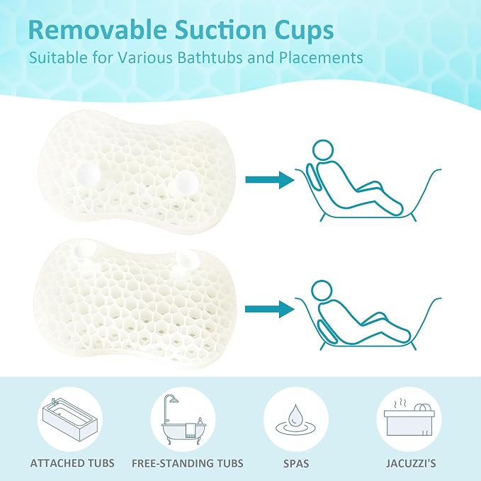 Sunlit Bath Jello Gel Bath Pillows, Lumbar Pillow - Image 5