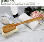2 Pack Natural Exfoliating Loofah Luffa Loofa Bath Brush On a Stick, Shower - Image 5