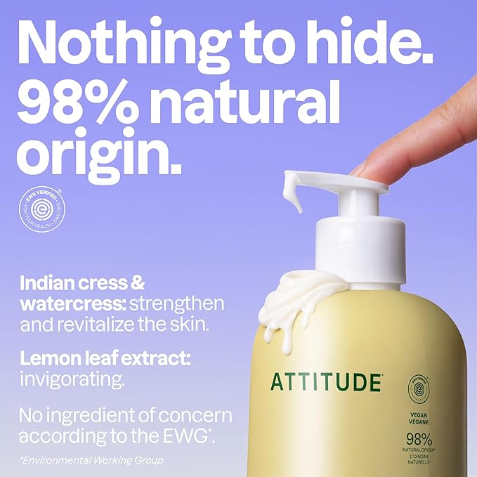 ATTITUDE Body Lotion, EWG Verified, Vegan & Cruelty-Free, Hydrating Moisturizer - Image 3