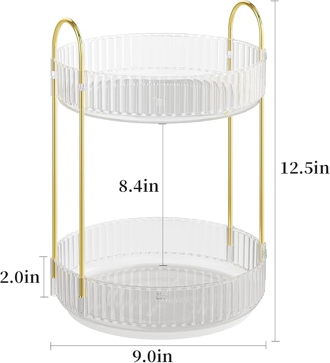 Rotating Makeup Organizer Countertop, Skincare Organizers, Spinning Perfume - Image 2