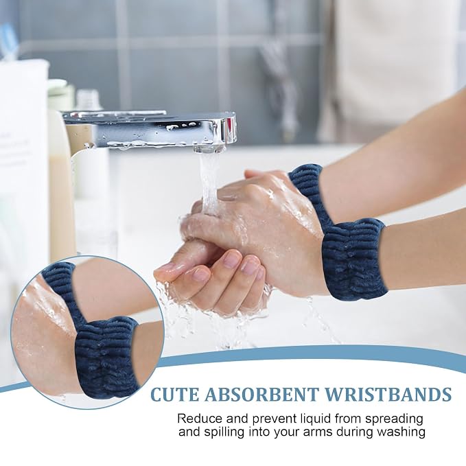 6Pcs Spa Set, Terry Cloth Headbands & Wrist Washbands - Image 8