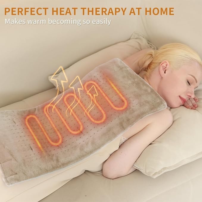 SAROO Heating Pad for Back Pain Relief, Massaging Weighted Heating Pads for Neck - Image 6