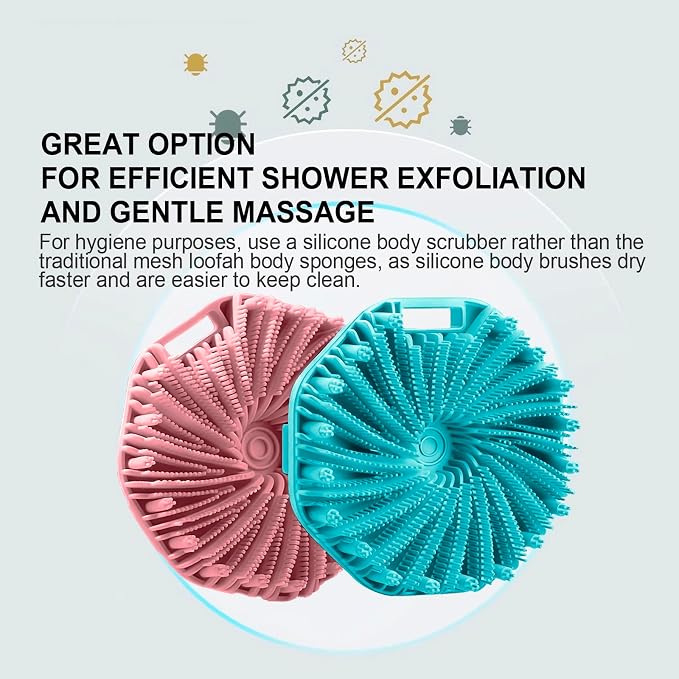 RamPula Silicone Body Scrubber, Silicone Loofah, Quick-Dry Exfoliating Body - Image 3