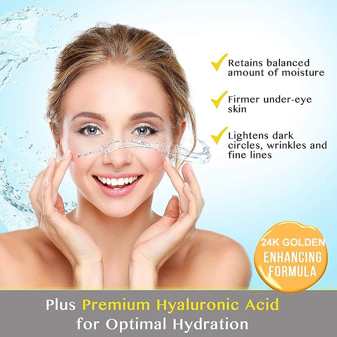 Under Eye Patches, 24K Gold Eye Mask, Collagen Gel Pads Patch Treatments - Image 4