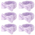 WHAVEL 6 Pack Purple Spa Microfiber Bow Headbands by Whavel