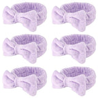 WHAVEL 6 Pack Purple Spa Microfiber Bow Headbands by Whavel
