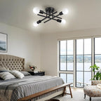 SunRider Industrial 4-Light Semi Flush Mount Ceiling Light Fixture, Indoor - Image 5