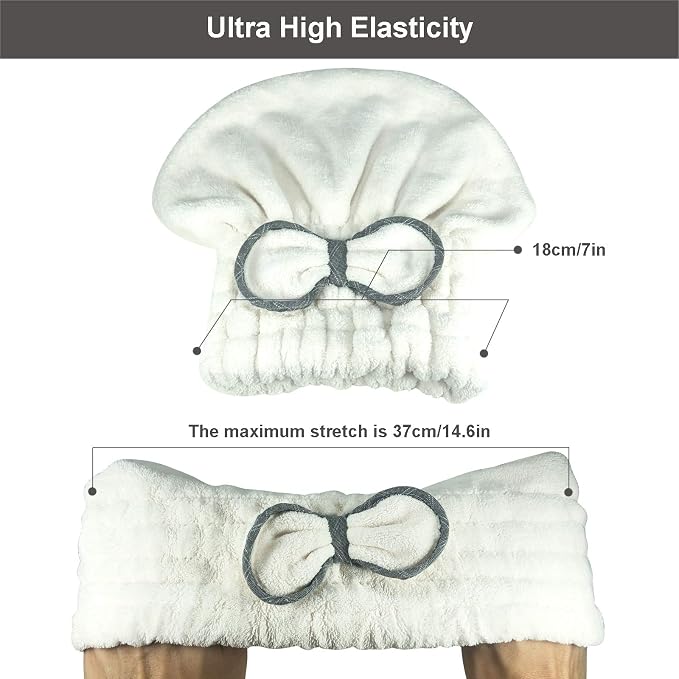 Jseng Large Microfiber Fast Hair Drying Towel Cap, Extrame Soft & Ultra - Image 3
