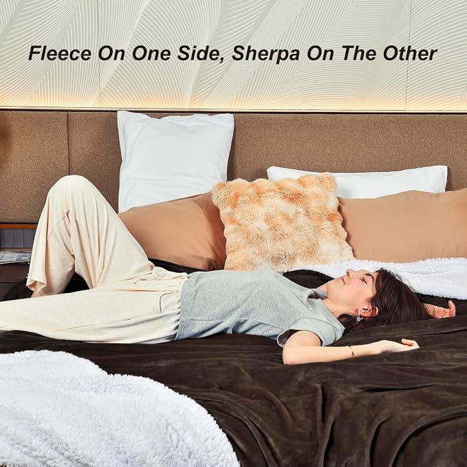 KAWAHOME Sherpa Fleece Queen Size Blanket - Image 4