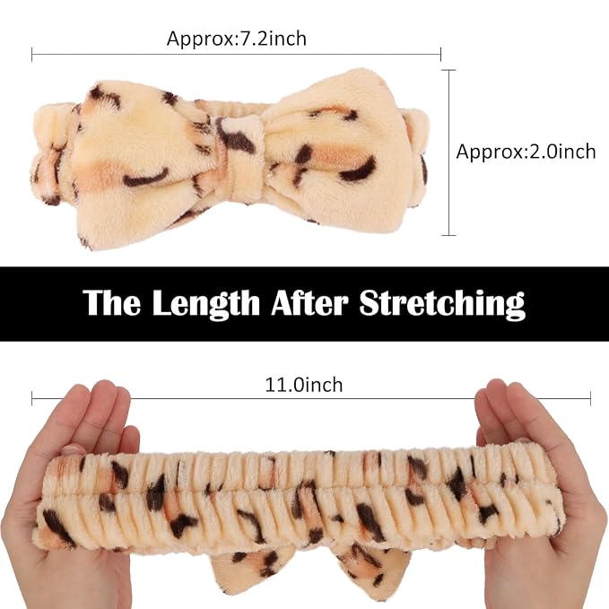 Casoty 8 Pack Leopard Spa Headbands - Image 4
