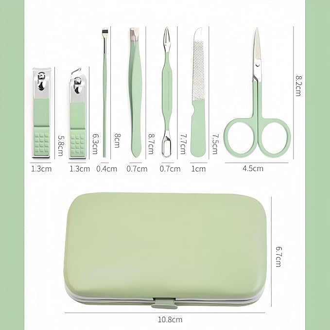 QURIPE 7pcs Manicure Set, Nail Clippers Kit, Stainless Steel Manicure Kit - Image 5