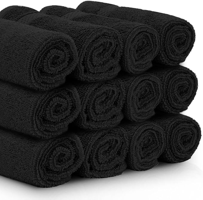 White Classic Luxury Black Hand Towels - Image 5