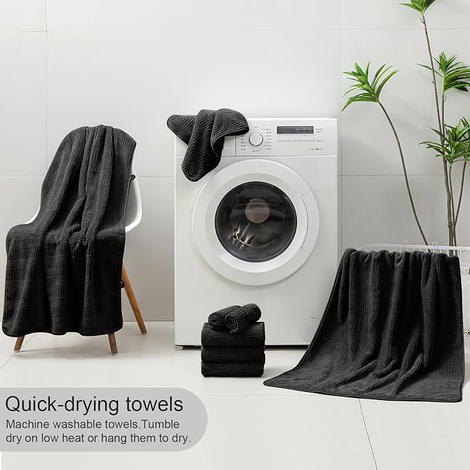 8 Piece Bath Towel Set-2 Oversized Bath Sheets, 2 Hand Towels, 4 - Image 8