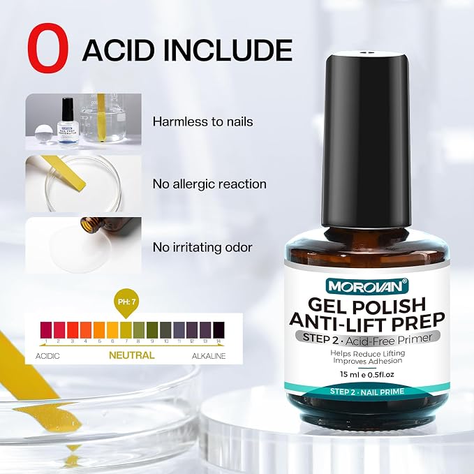 Morovan Gel Nail Primer and Dehydrator: Professional Prep - Image 4