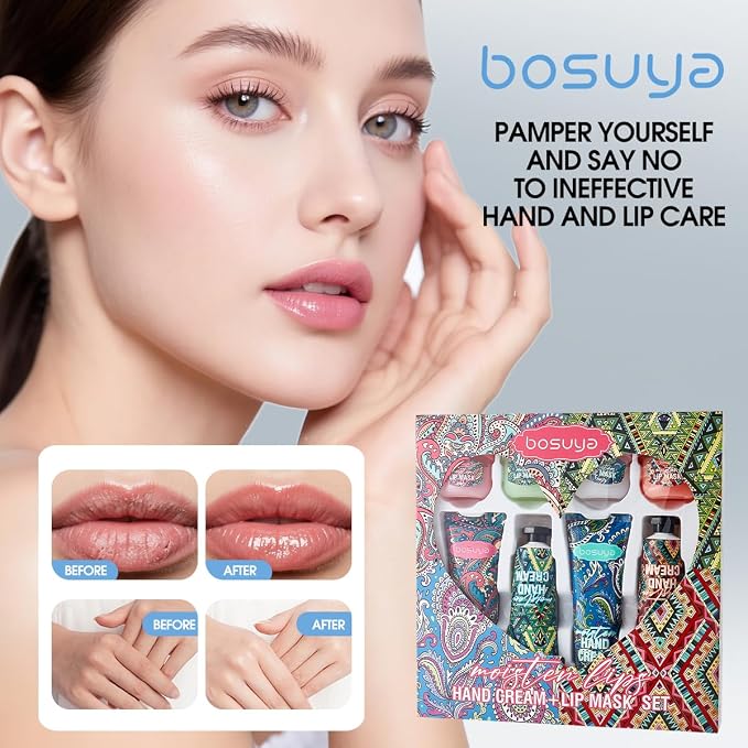 Hand Cream and Lip Balm Set, Hand Lotion and Chapstick Gift Set, 8 Pack - Image 3