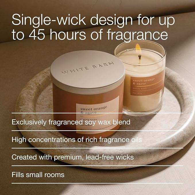 Bath & Body Works Single Wick Candle, Sweet Orange & Agave Candle, Long-Lasting - Image 4