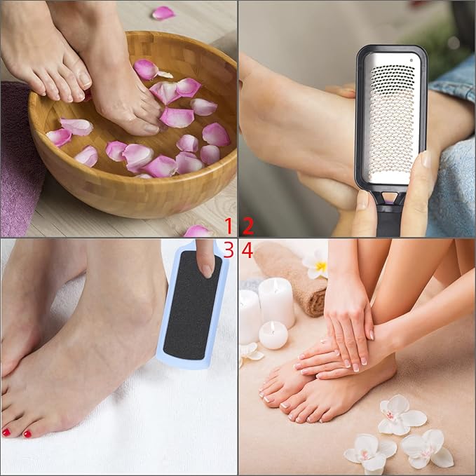 3 Pieces Colossal Foot Files Kit Foot Scrubber Foot Rasp and Double-Sided Heel - Image 5
