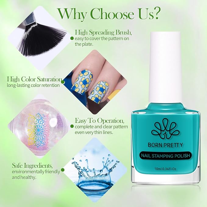 Born Pretty Nail Art Stamping Polish Holographic Chameleon Effect Fingernail - Image 6